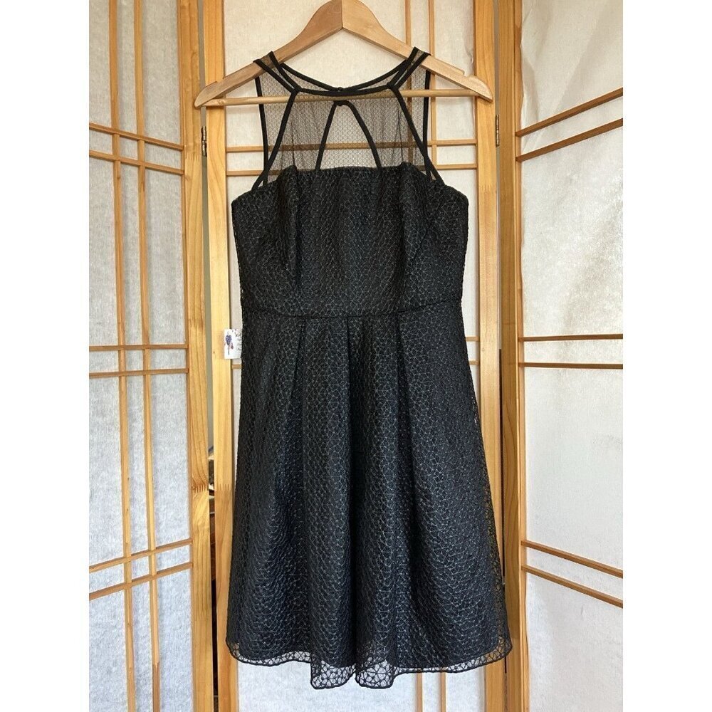 NWT Eva Franco Women’s Black Illusion Top Cocktail Dress, Size 4 MSRP $265 - Picture 9 of 14
